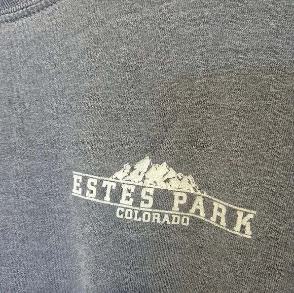 Blue Long-sleeve Estes Park Colorado Ultra Cotton Heavyweight Shirt - Men's L - Picture 2 of 4